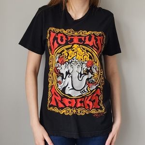 Lotus Rocks Ganesha Graphic Print TShirt S Joshua Marc Levy Asheville Art Family